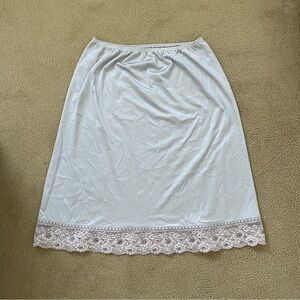 Vintage periwnkle satin lace slip